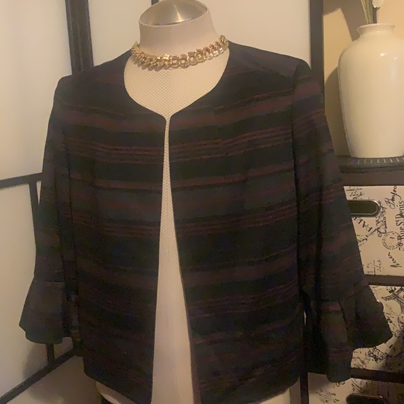 NINE WEST Women's Stripe Blazer Sz 10 (Defect for a repair guru 😊) - Picture 9 of 13
